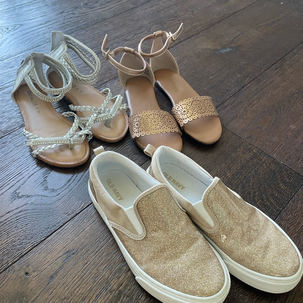 3 pair girls shoes size 1